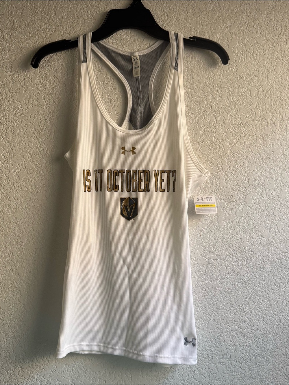 Under Armour Vegas Golden Knights NHL XL Racerback Tank Heat Gear Compression
